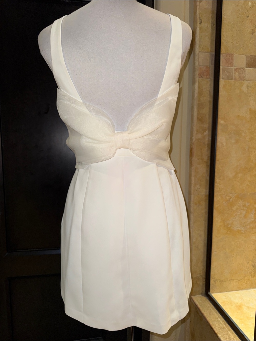 Amanda Uprichard Mabel White mini bow dress NWT Sz XS $260